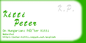 kitti peter business card